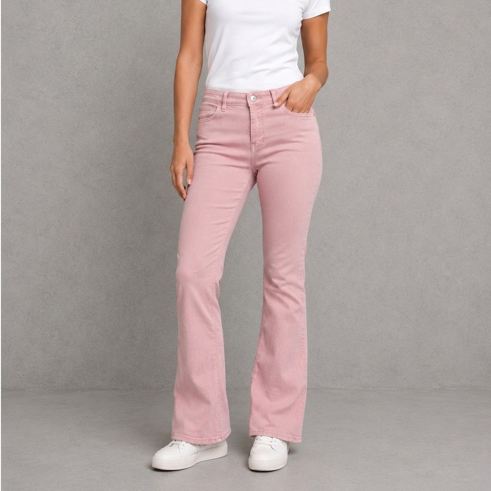 Abercrombie Kids Pink High Rise Flare‎ Jeans Size 15/16 Regular Dusty Rose